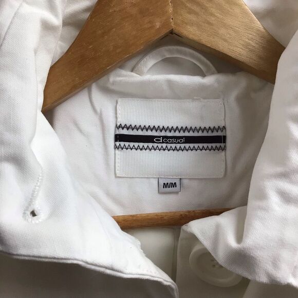 Lightweight Trench Coat DC Casual White Trench Coat Spring Jacket Medium - Picture 6 of 11